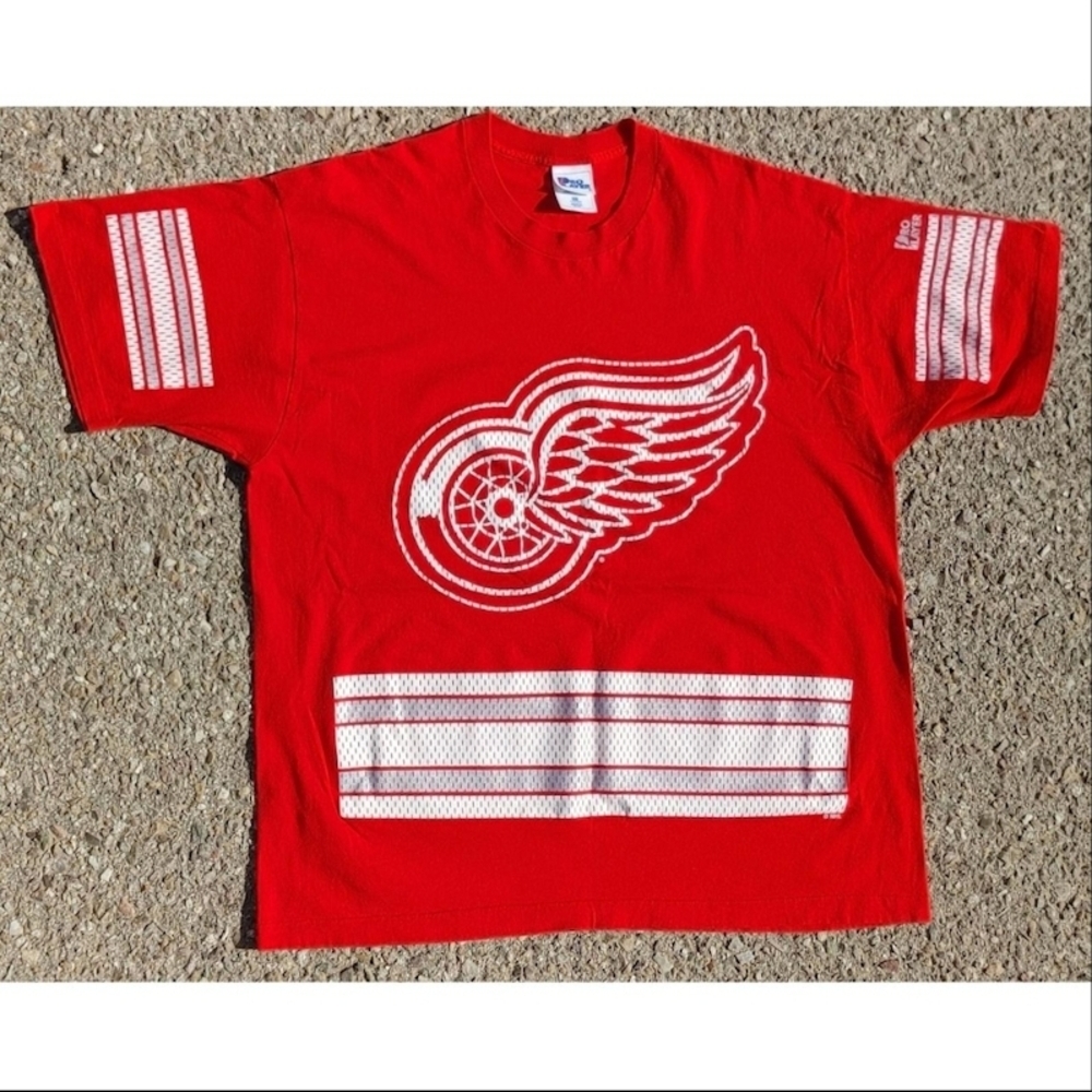 Vtg 1990s NHL Detroit Red Wings Pro Player Made in USA T-Shirt Size (2XL)